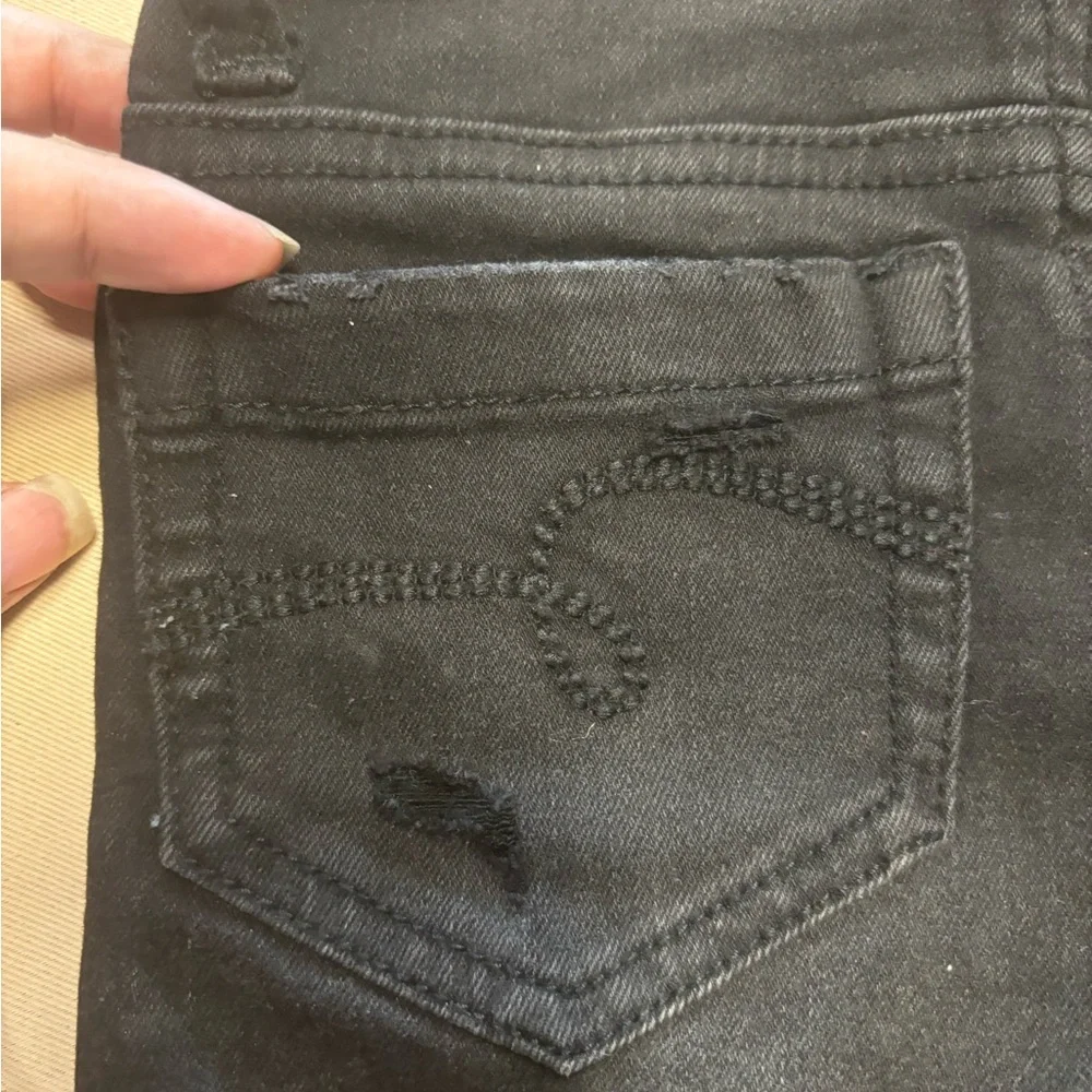 Justice Black Distressed Denim Jean‎ Shorts